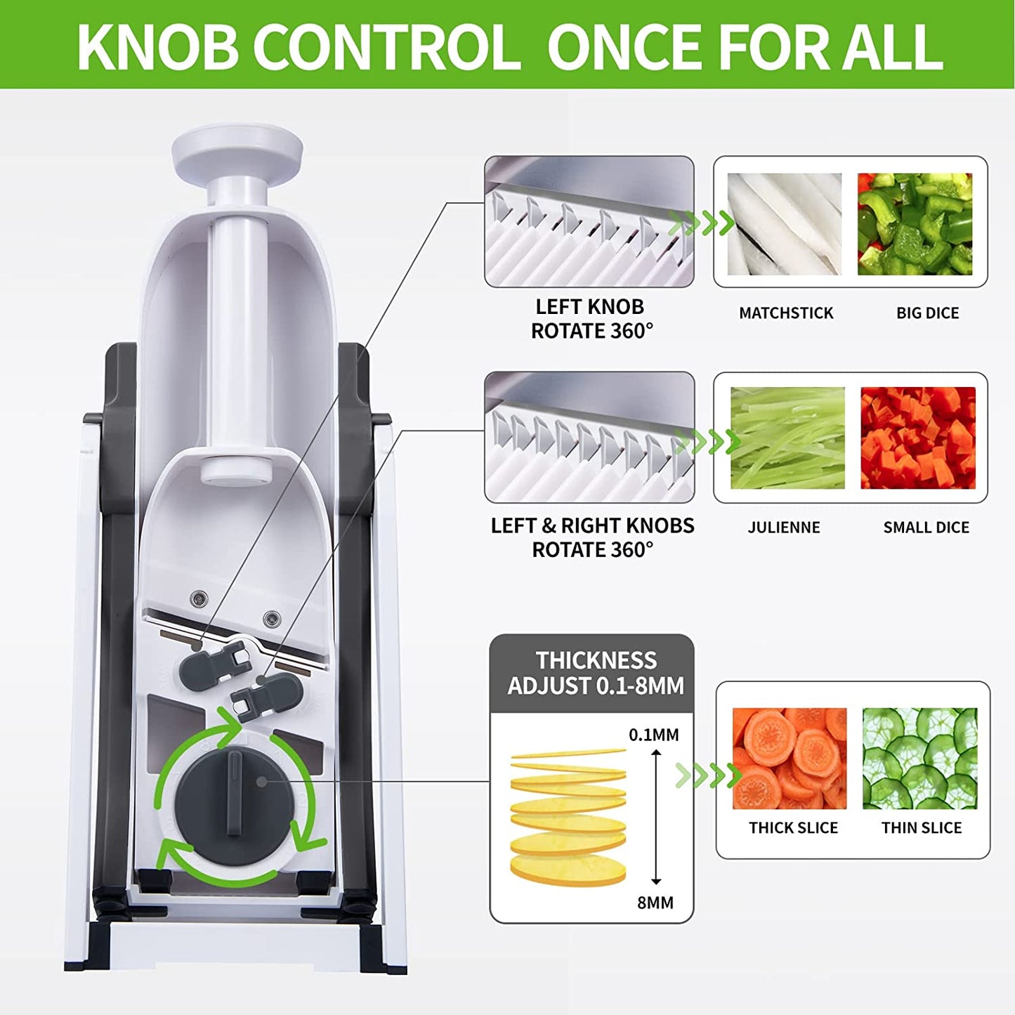 Adjustable Vegetable Cutter - 4-in-1 Mandoline
