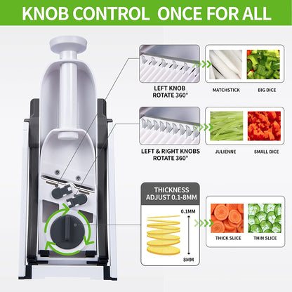 Adjustable Vegetable Cutter - 4-in-1 Mandoline